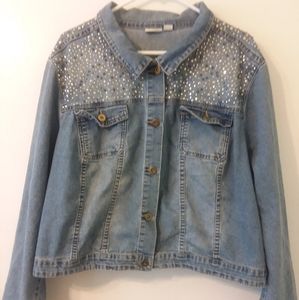 Cato Blue Faded Denim Jeans Jacket Plus Sz 26/28